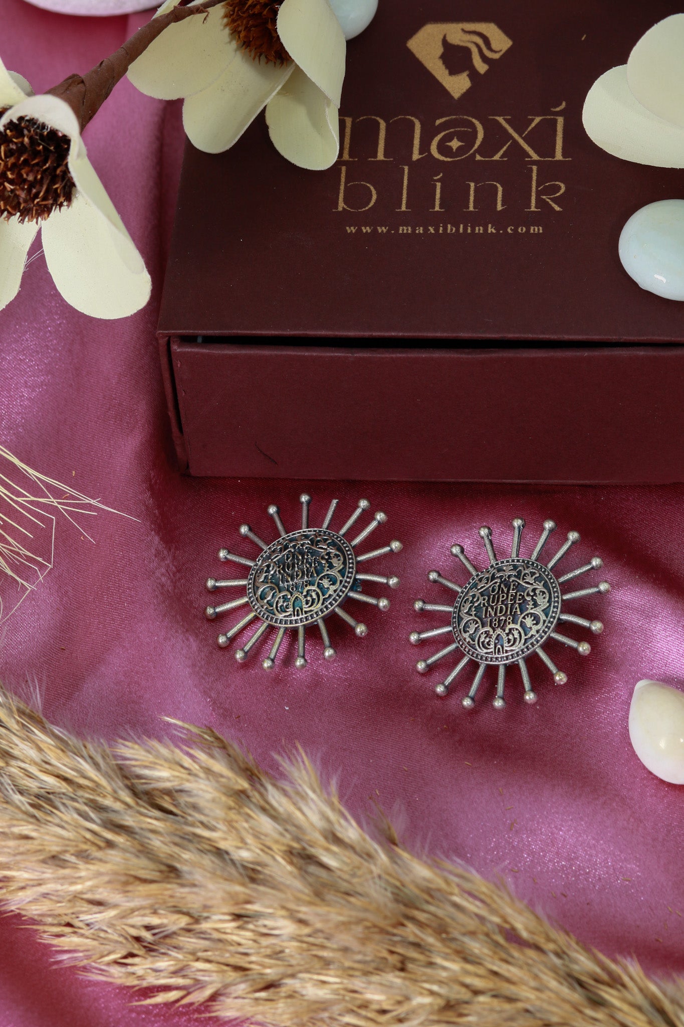 Oxidised Vintage Coin German Silver Earrings