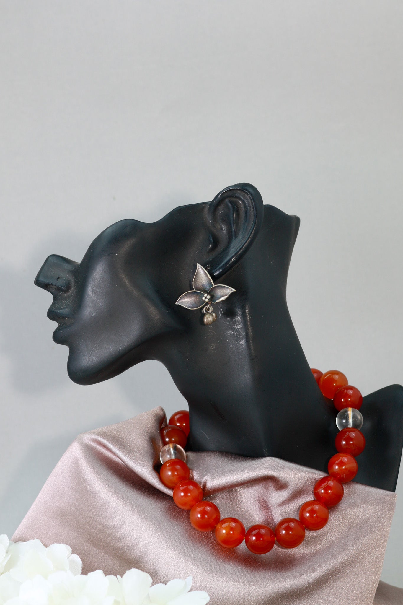 Oxidised German Silver Floral Stud Earrings