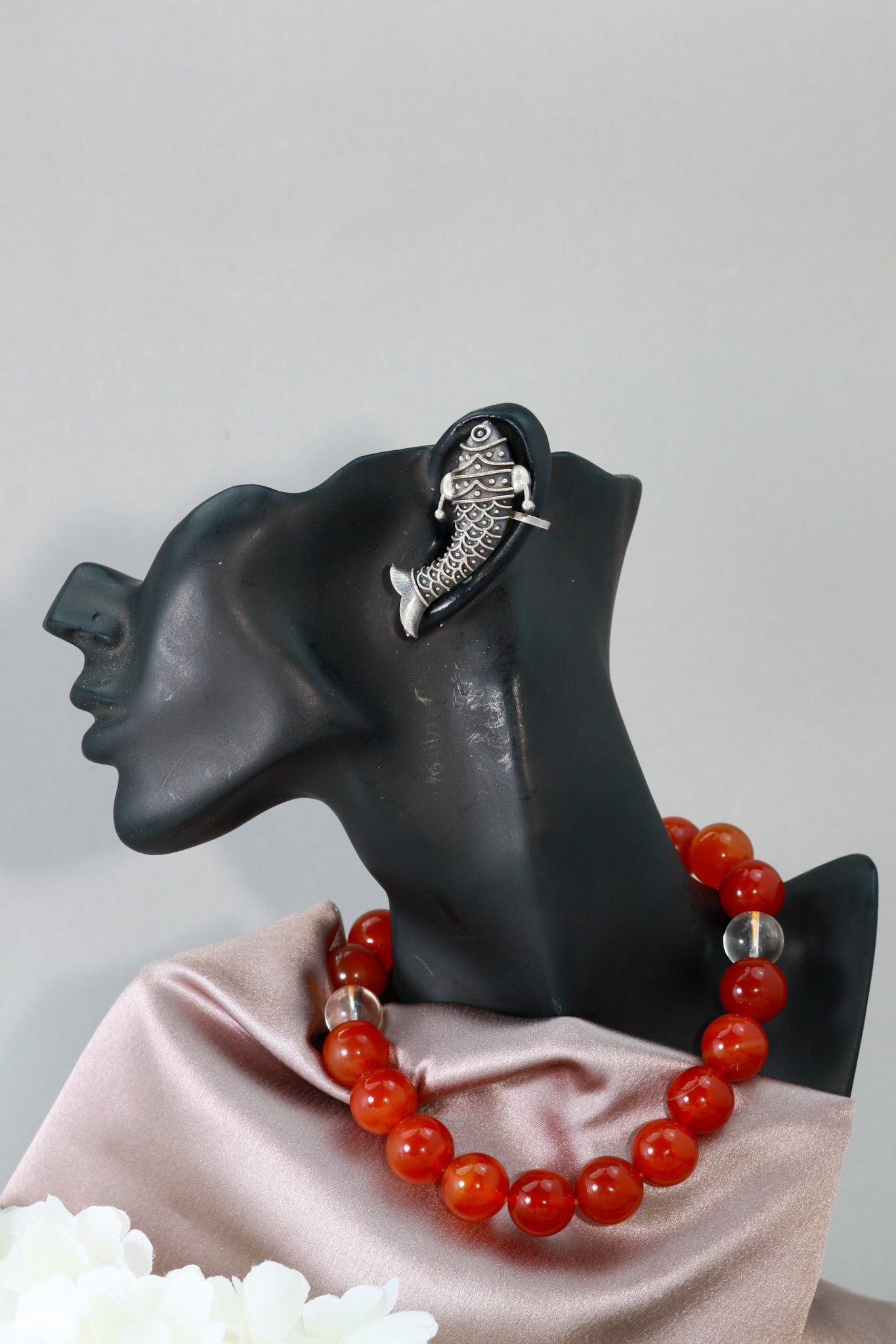 Oxidised German Silver Fish Earrings – Large Statement Dangler