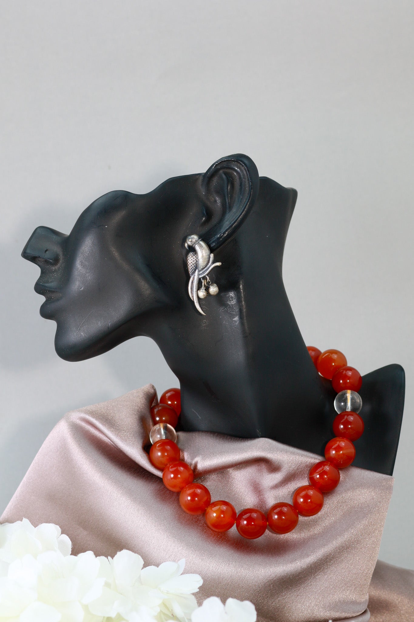 Oxidised German Silver Parrot Earrings