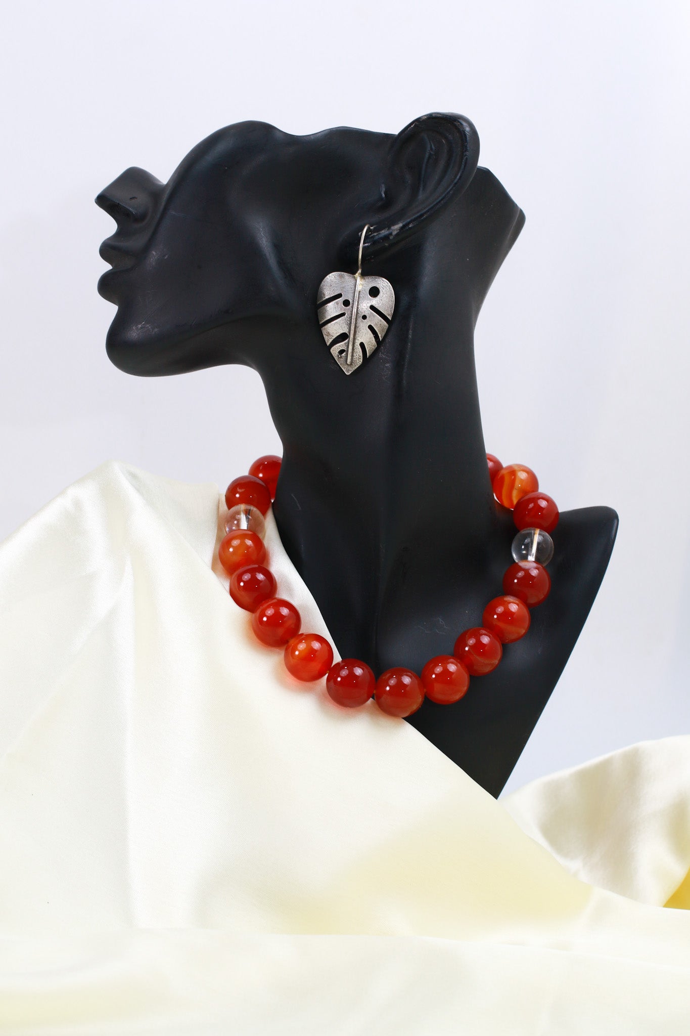 Leaf Cutwork Oxidised German Silver Earrings | Monstera Inspired Boho Earrings