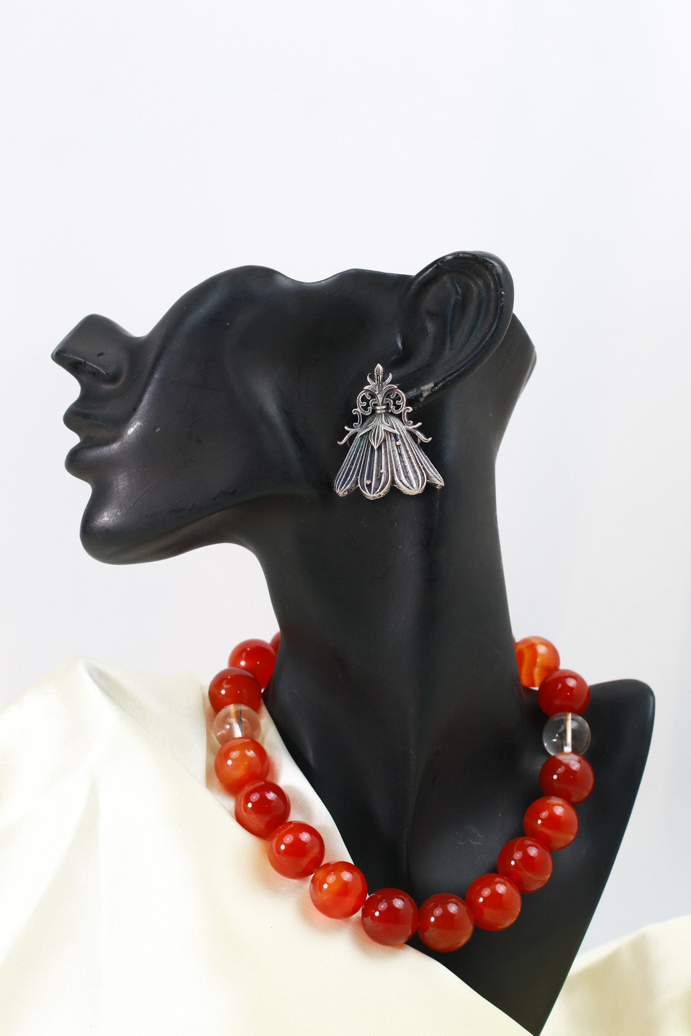 Floral Petal Oxidised German Silver Earrings | Vintage Ethnic Statement Earrings