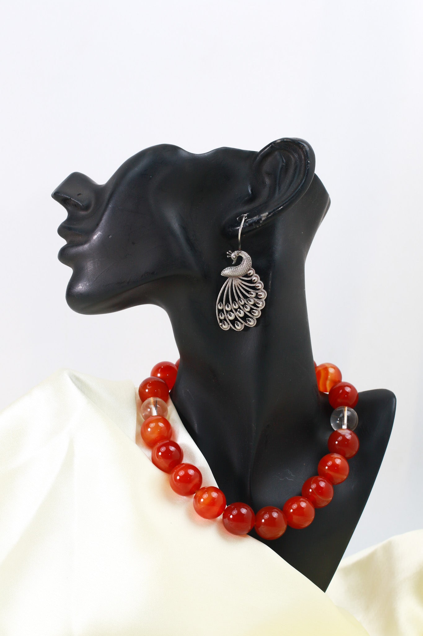 Peacock Feather Filigree Oxidised German Silver Earrings | Elegant Ethnic Danglers