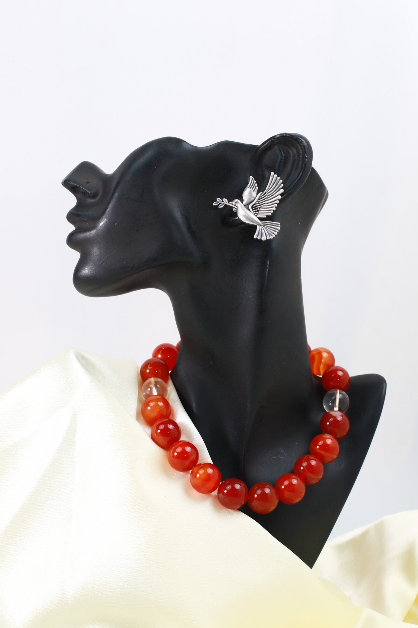 Bird & Olive Branch Oxidised German Silver Earrings | Peace Dove Inspired Earrings