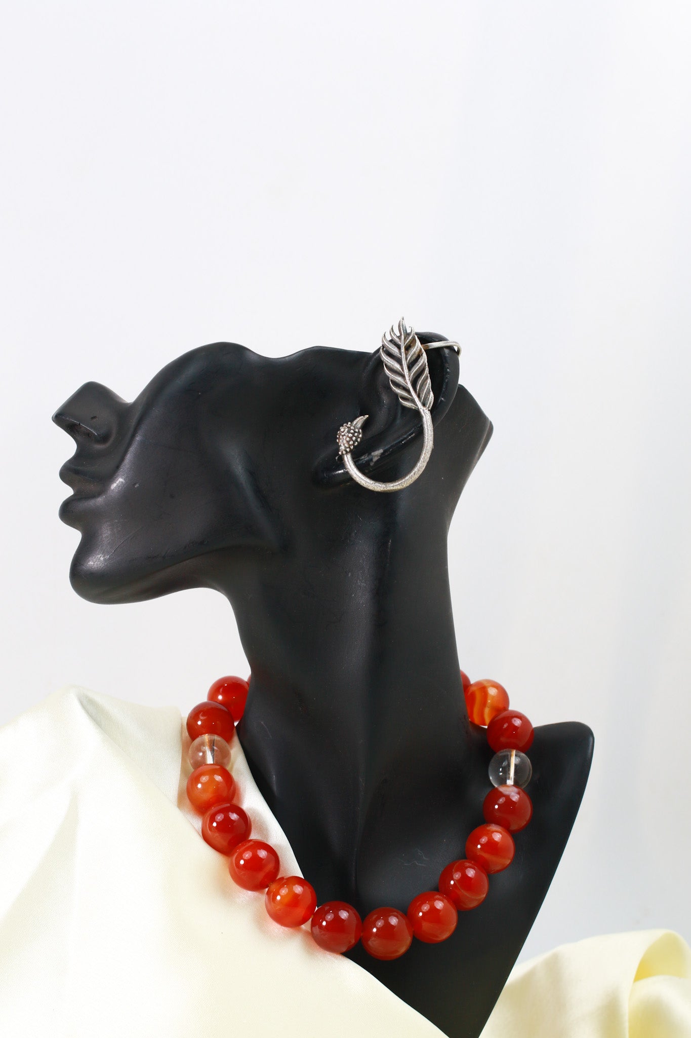 Bird & Feather Oxidised German Silver Ear Cuff | Artistic Boho Ear Wrap