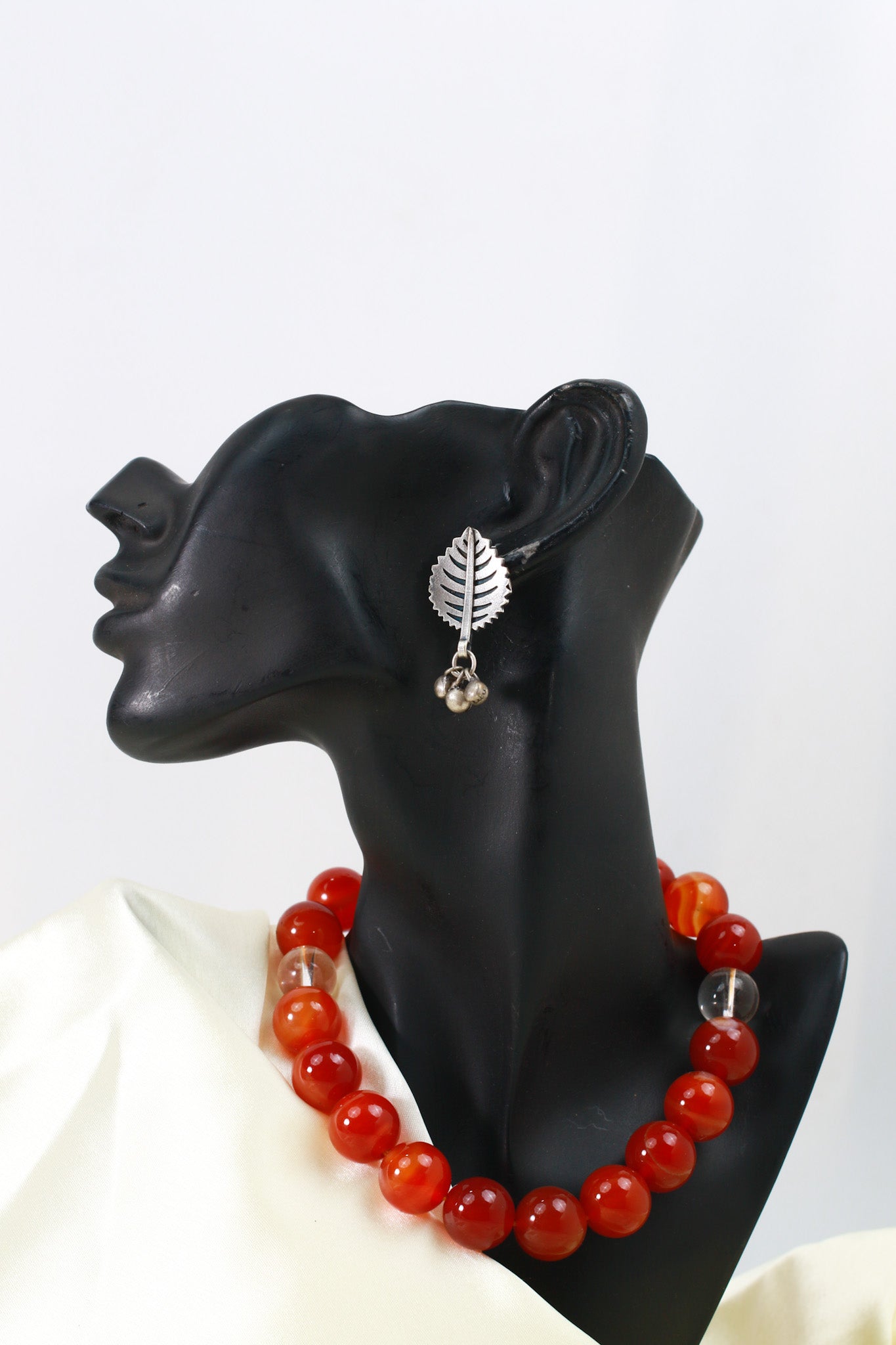 Leaf Dangling Oxidised German Silver Earrings | Antique Finish Ethnic Earrings