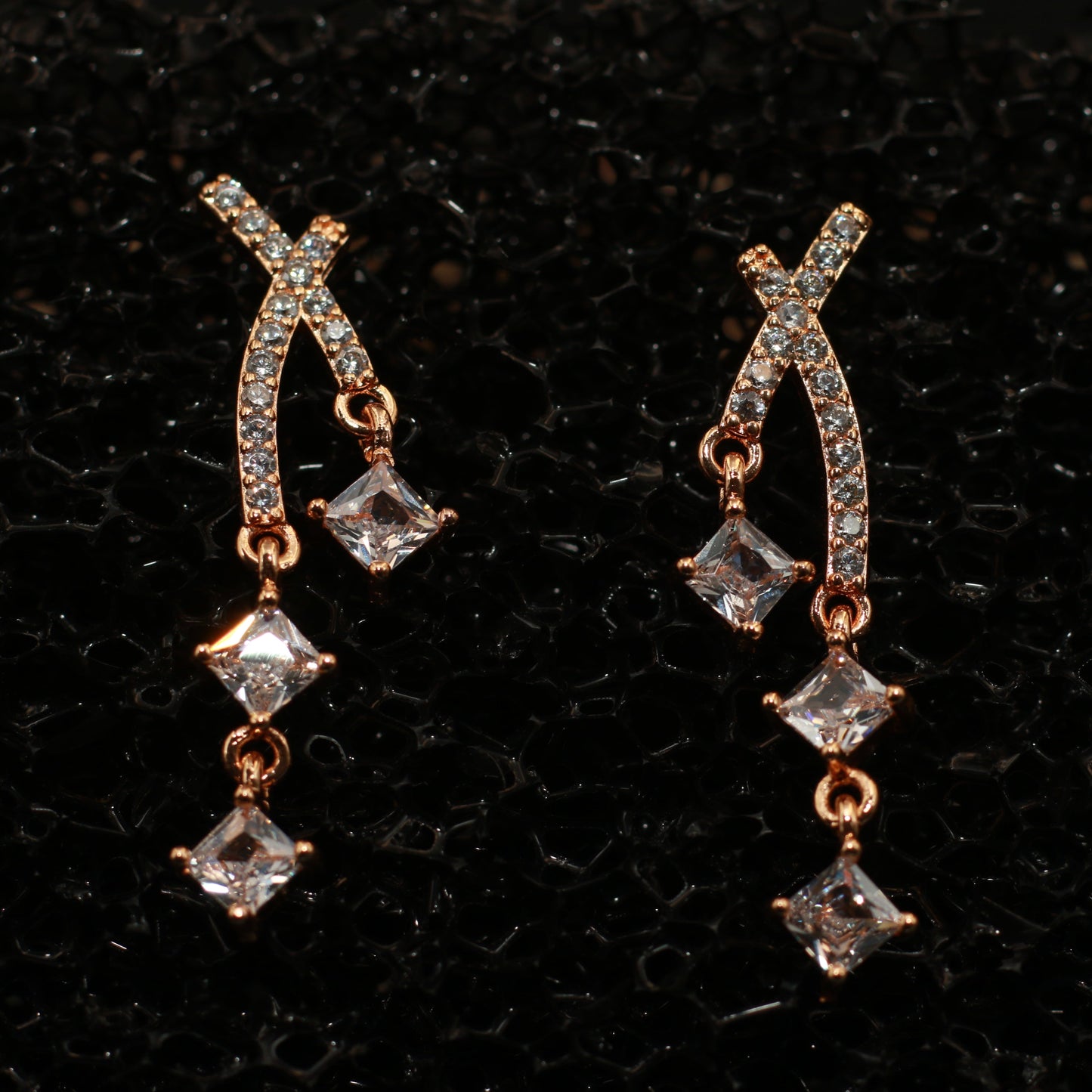 Crystal Ladder Drop Earrings
