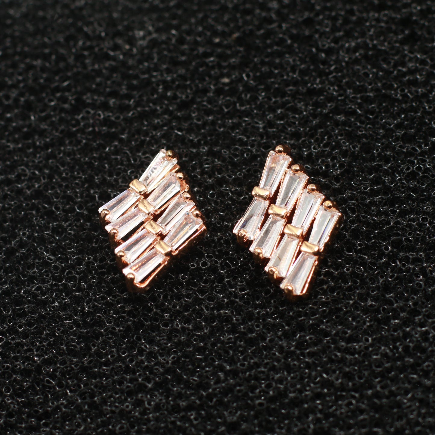 Geometric Baguette Diamond Studs