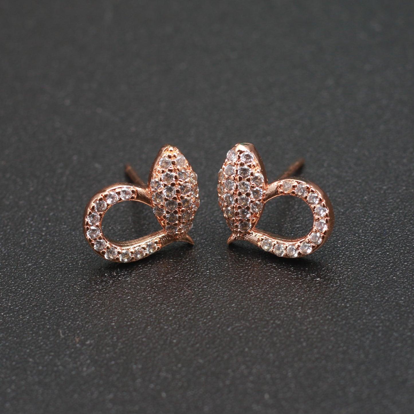 Rose Gold Teardrop Stud Earrings