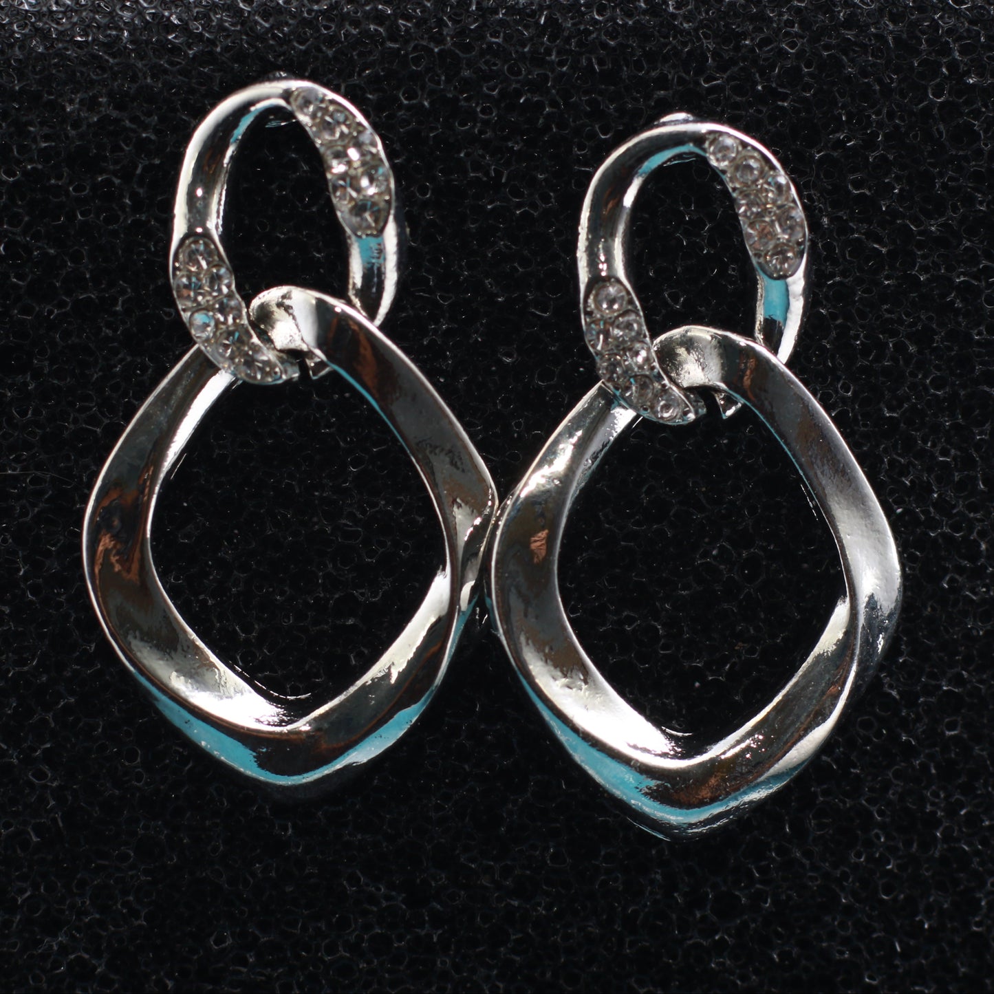 Double Hoop Metallic Statement Earrings