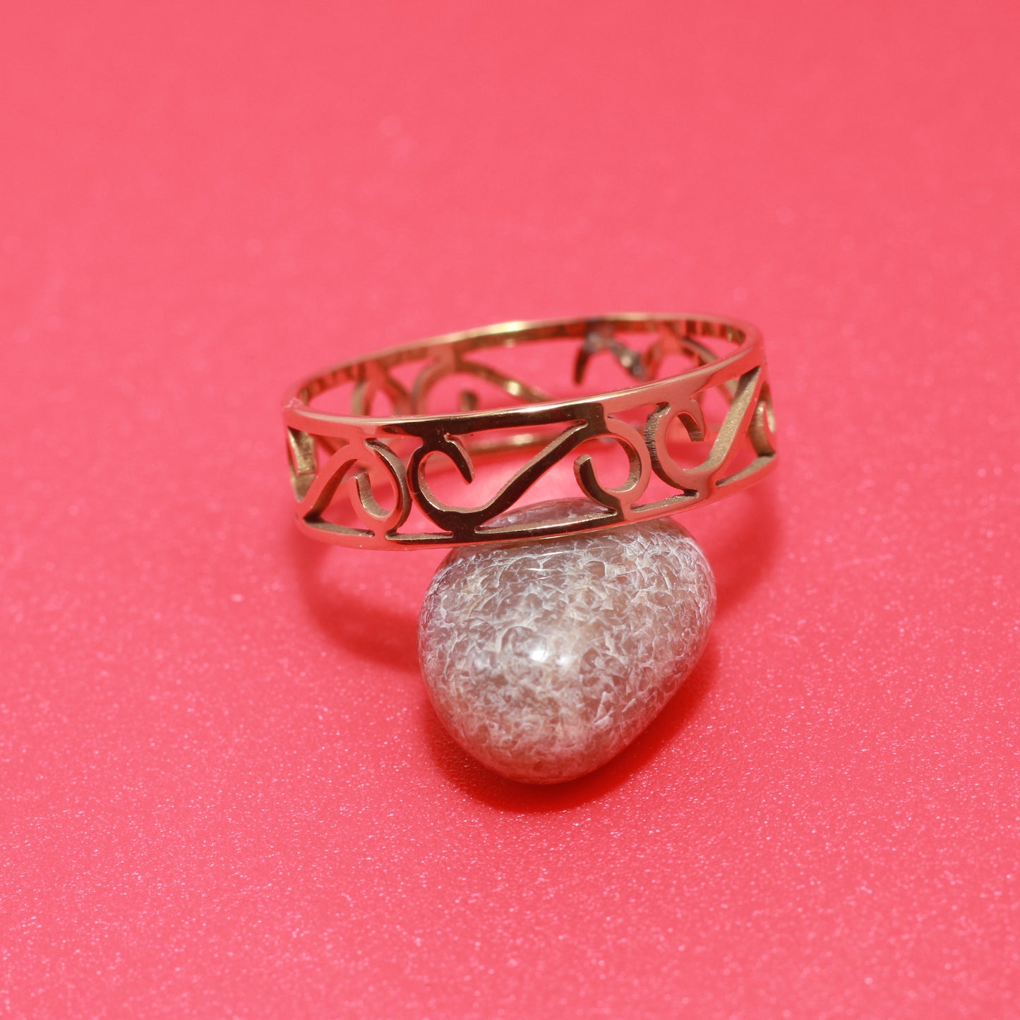 Vintage Scroll Gold Statement Ring