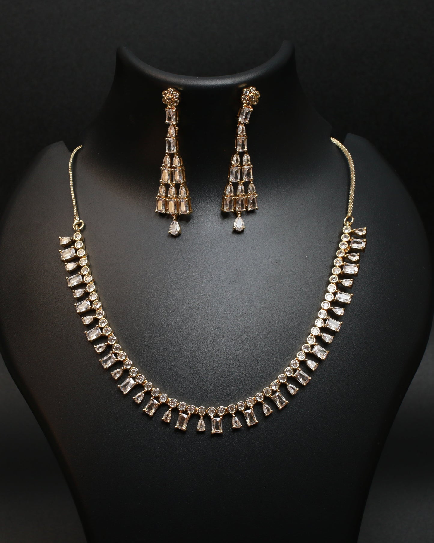Delicate Gold-Tone Waterfall Necklace Set