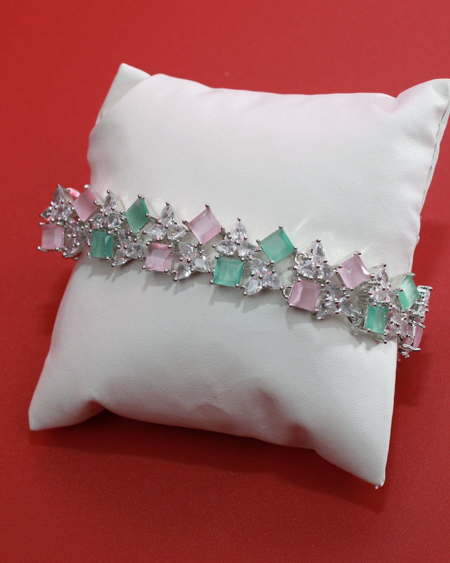 Pastel Duet Square Diamond Bracelet