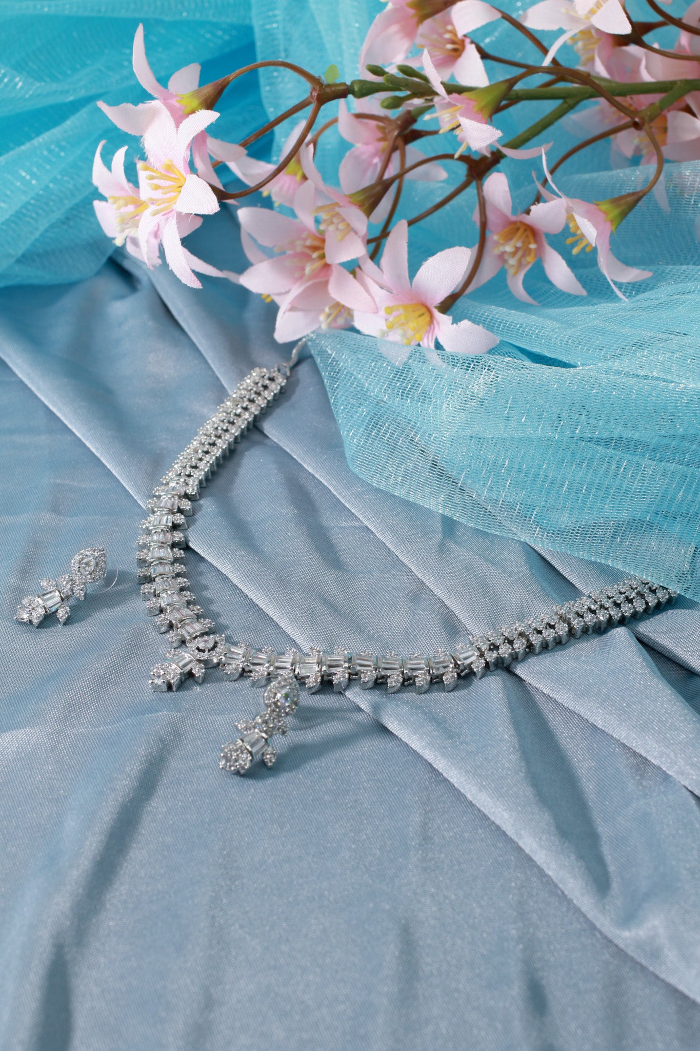 Classic Rectangle Clarity AD Necklace Set