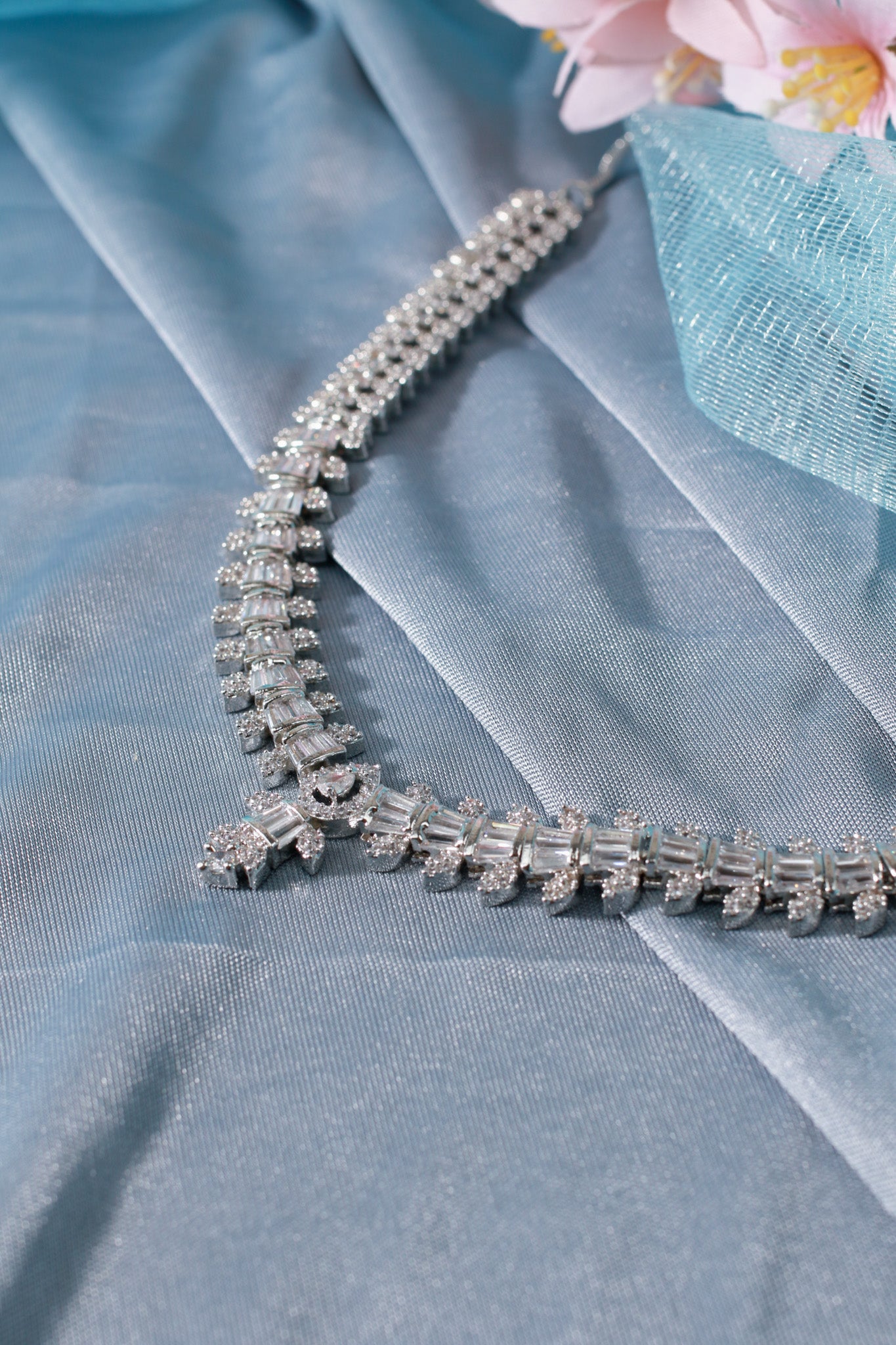 Classic Rectangle Clarity AD Necklace Set