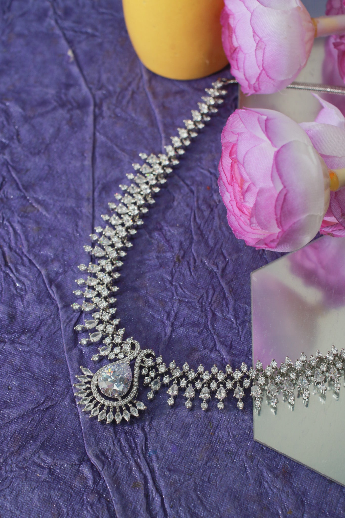 Radiant Teardrop Diamond Necklace Set