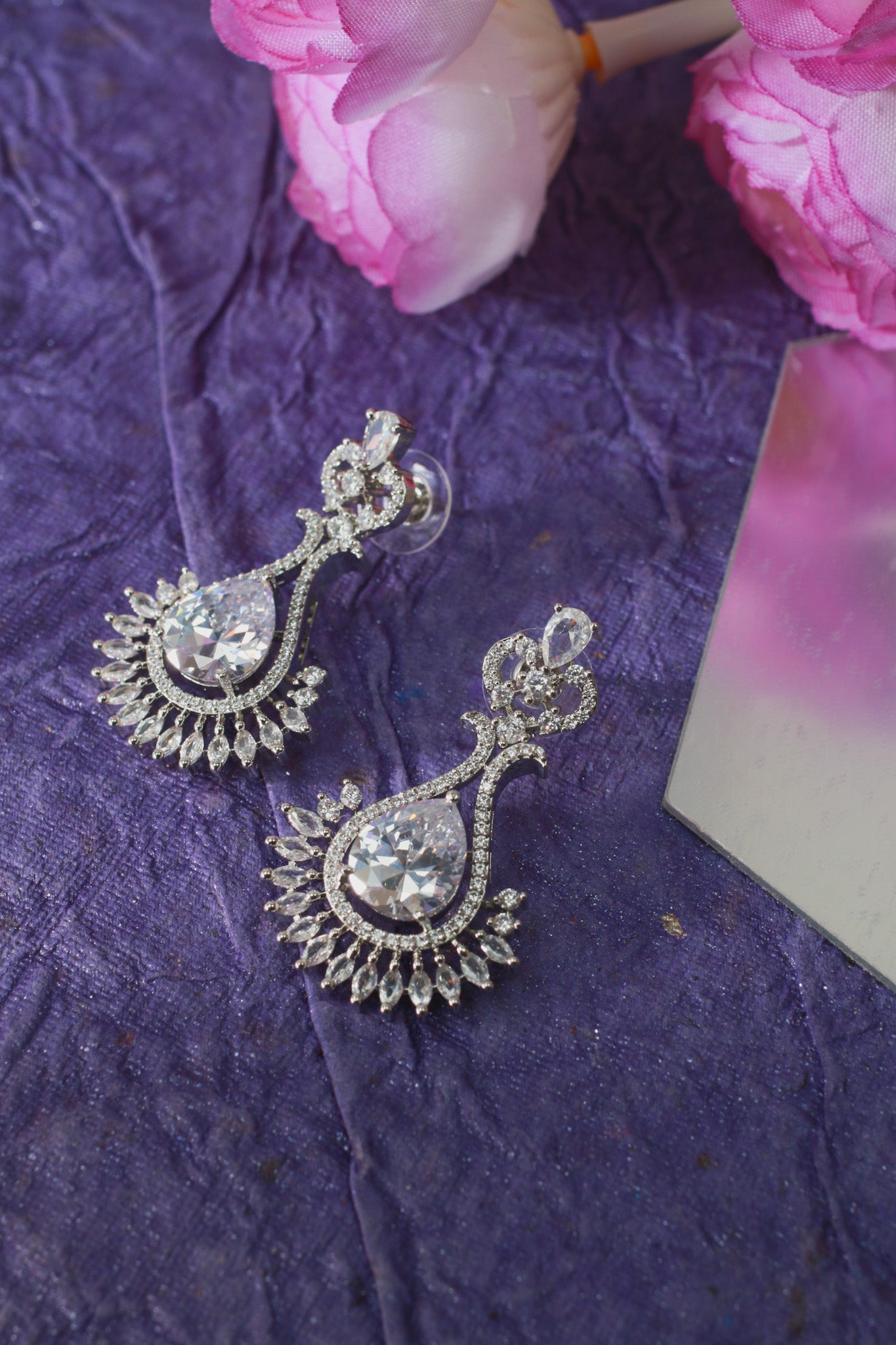 Radiant Teardrop Diamond Necklace Set