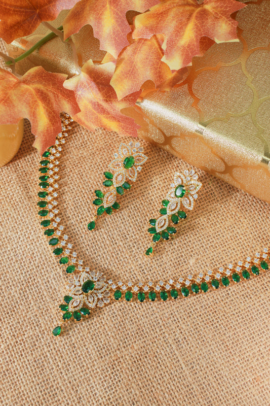 Golden Regal Emerald Choker Set