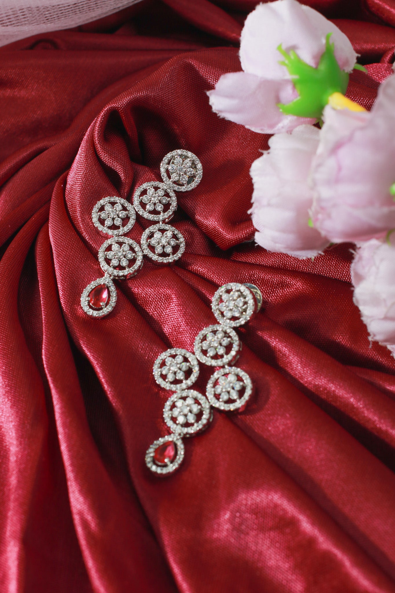 Royal Ruby Swirl Necklace Set