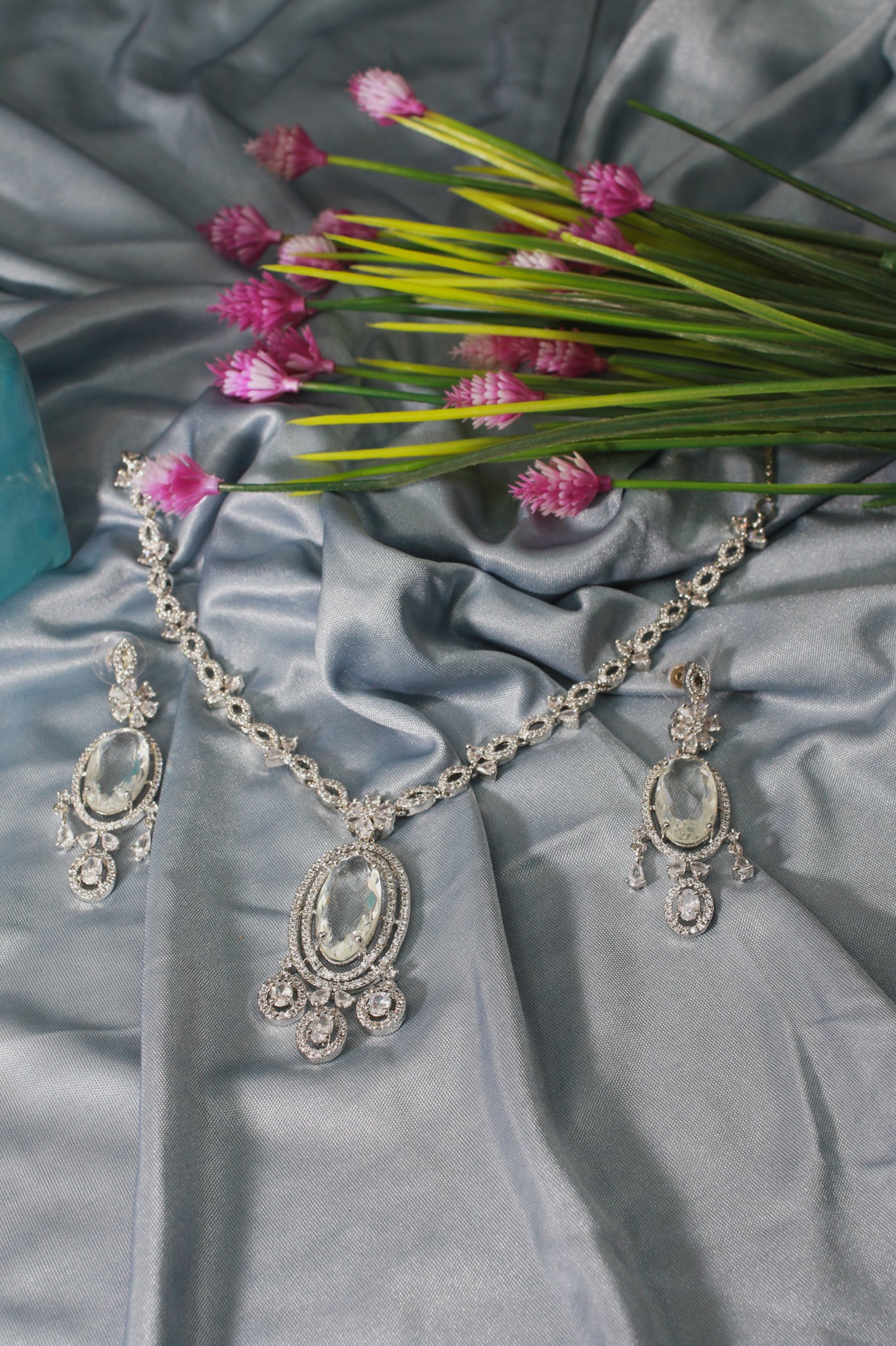 Crystal Regal Emerald-Cut Necklace Set