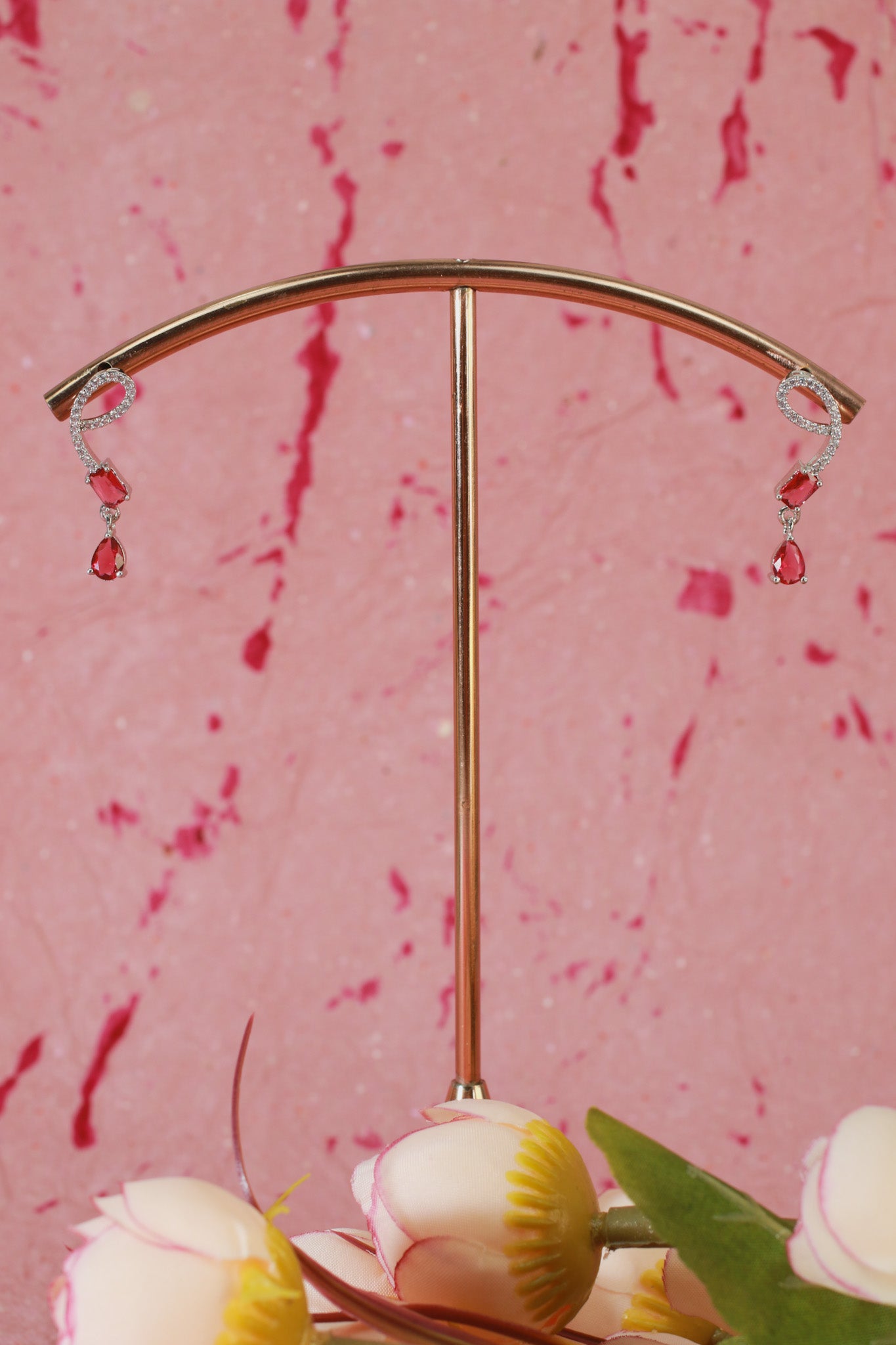 Ruby Loop Cascade AD Necklace Set