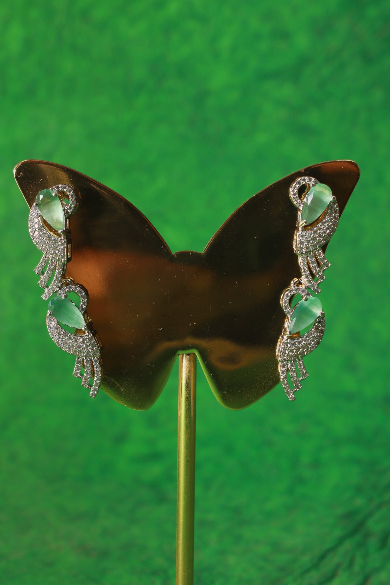 Mint Teardrop Wave Necklace Set