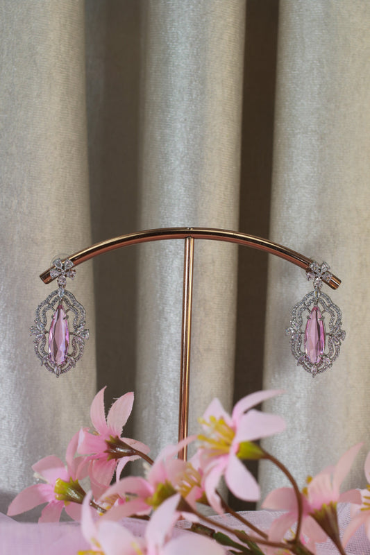 Regal Violet Elongated Necklace Set