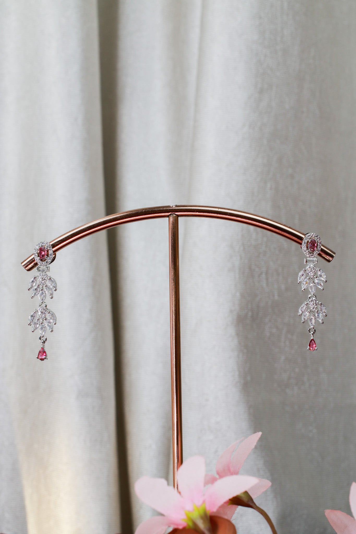 Ruby Floral Sparkle Necklace Set