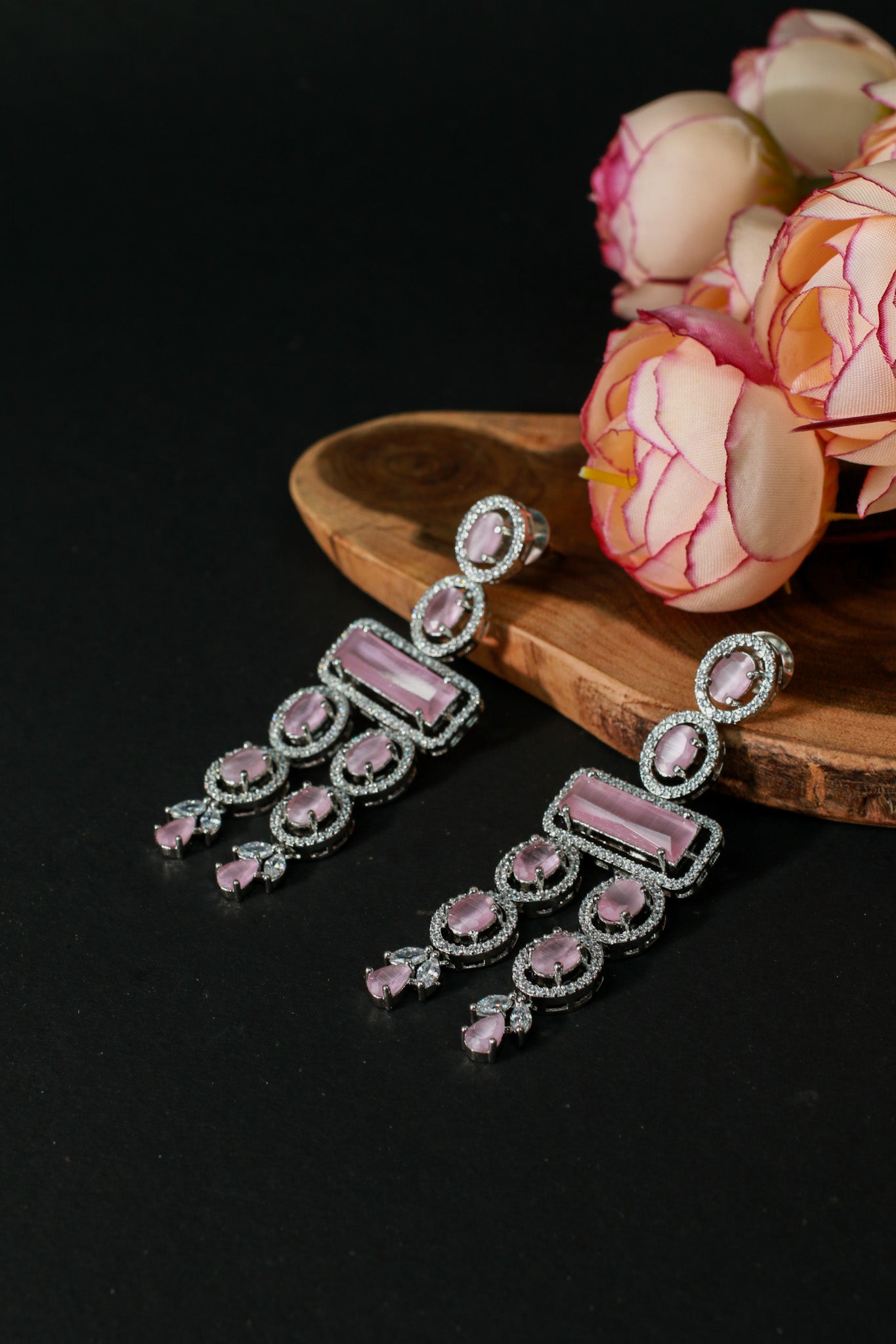 Pink Dual-Layer Festive AD Necklace Set