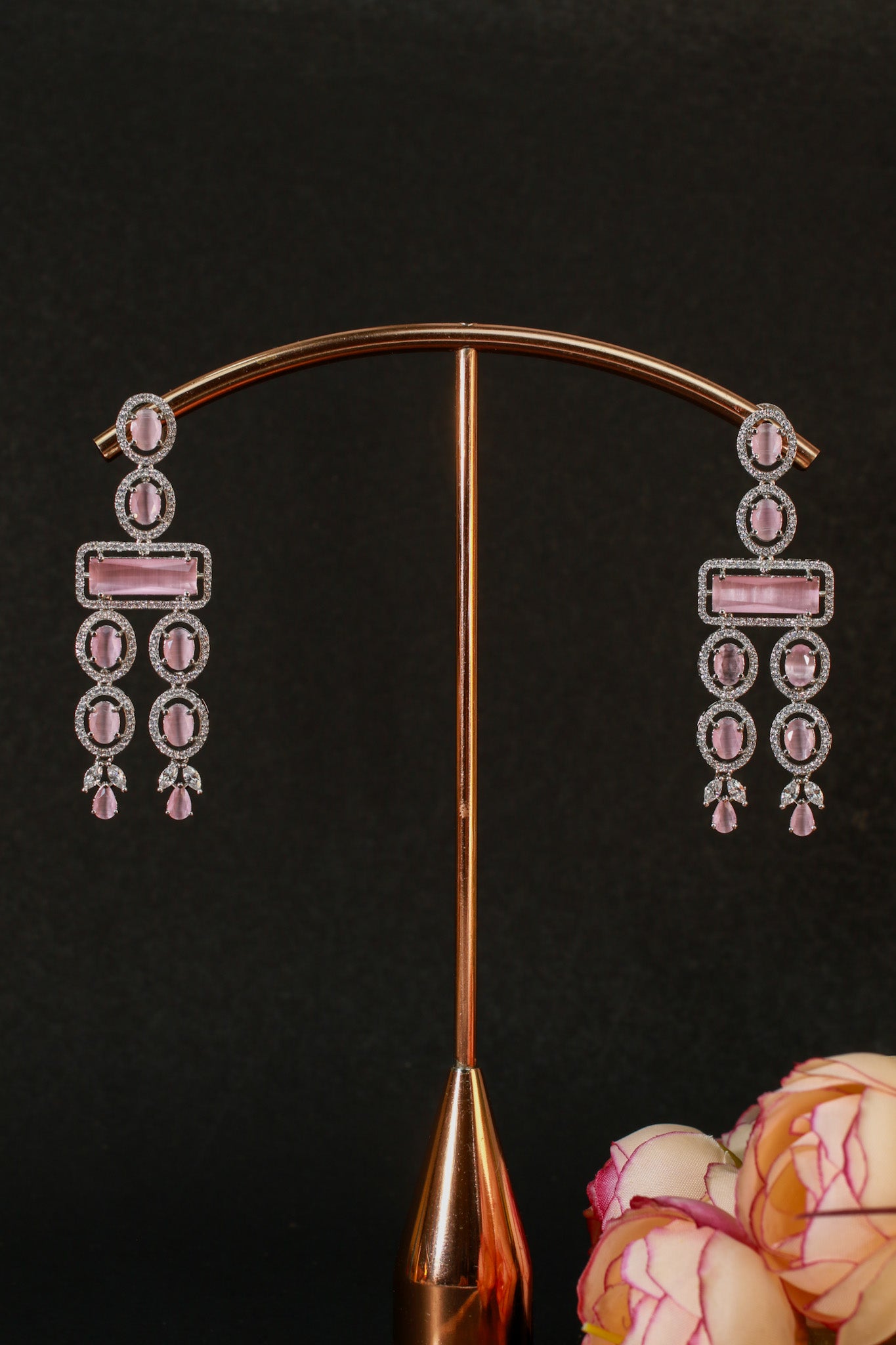 Pink Dual-Layer Festive AD Necklace Set