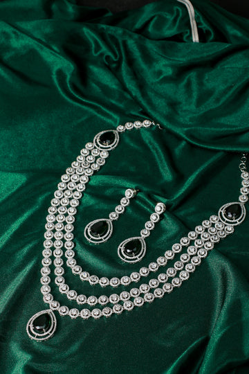 Layered Emerald AD Necklace Set