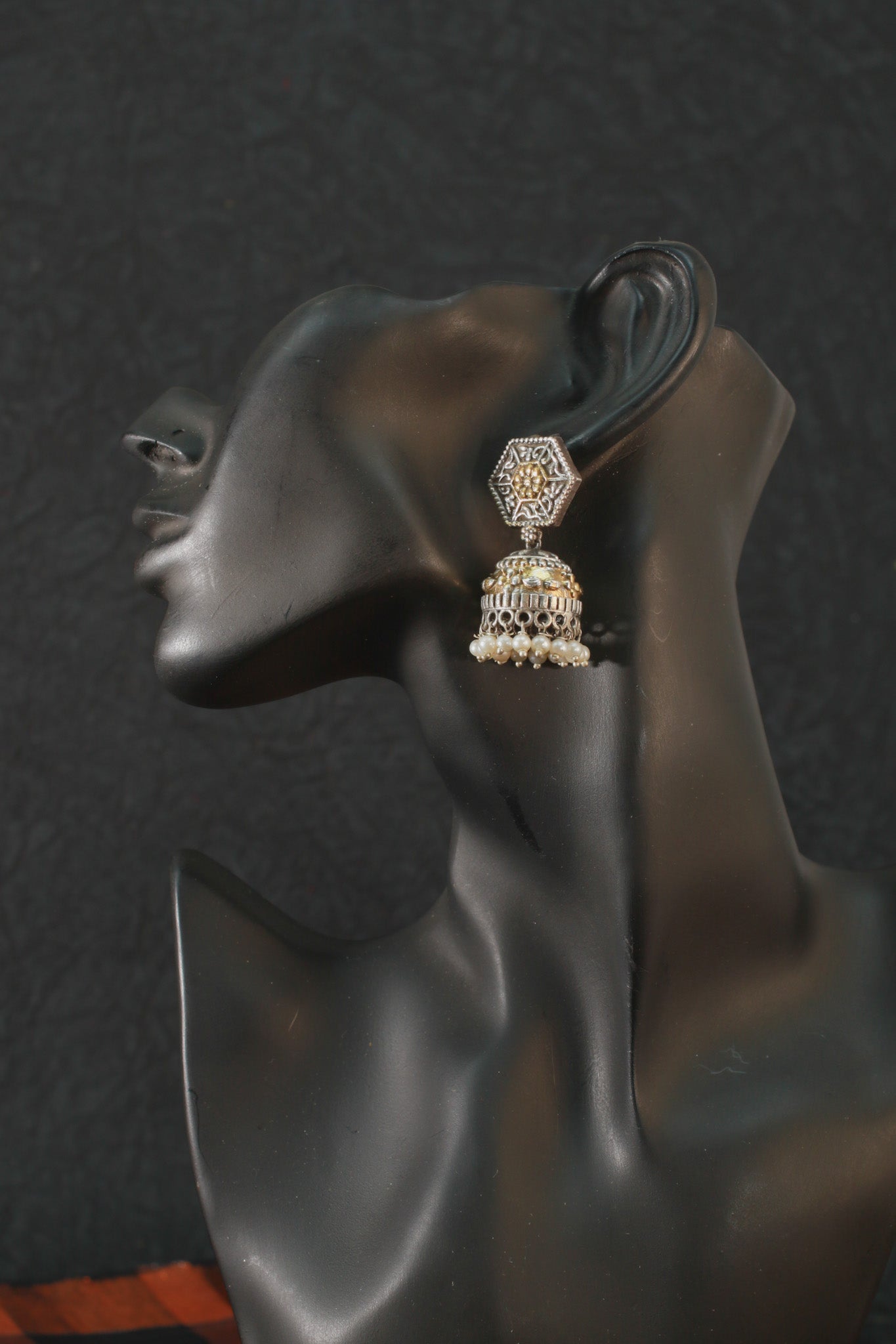 Royal Oxidised Kundan Style Necklace Set with Earrings for Women