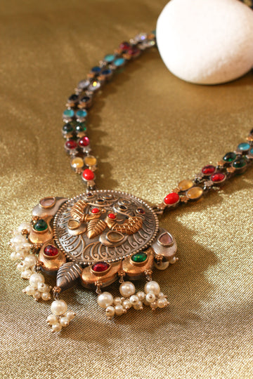 Multicolor Gem Lion Pendant Replica Necklace for Women