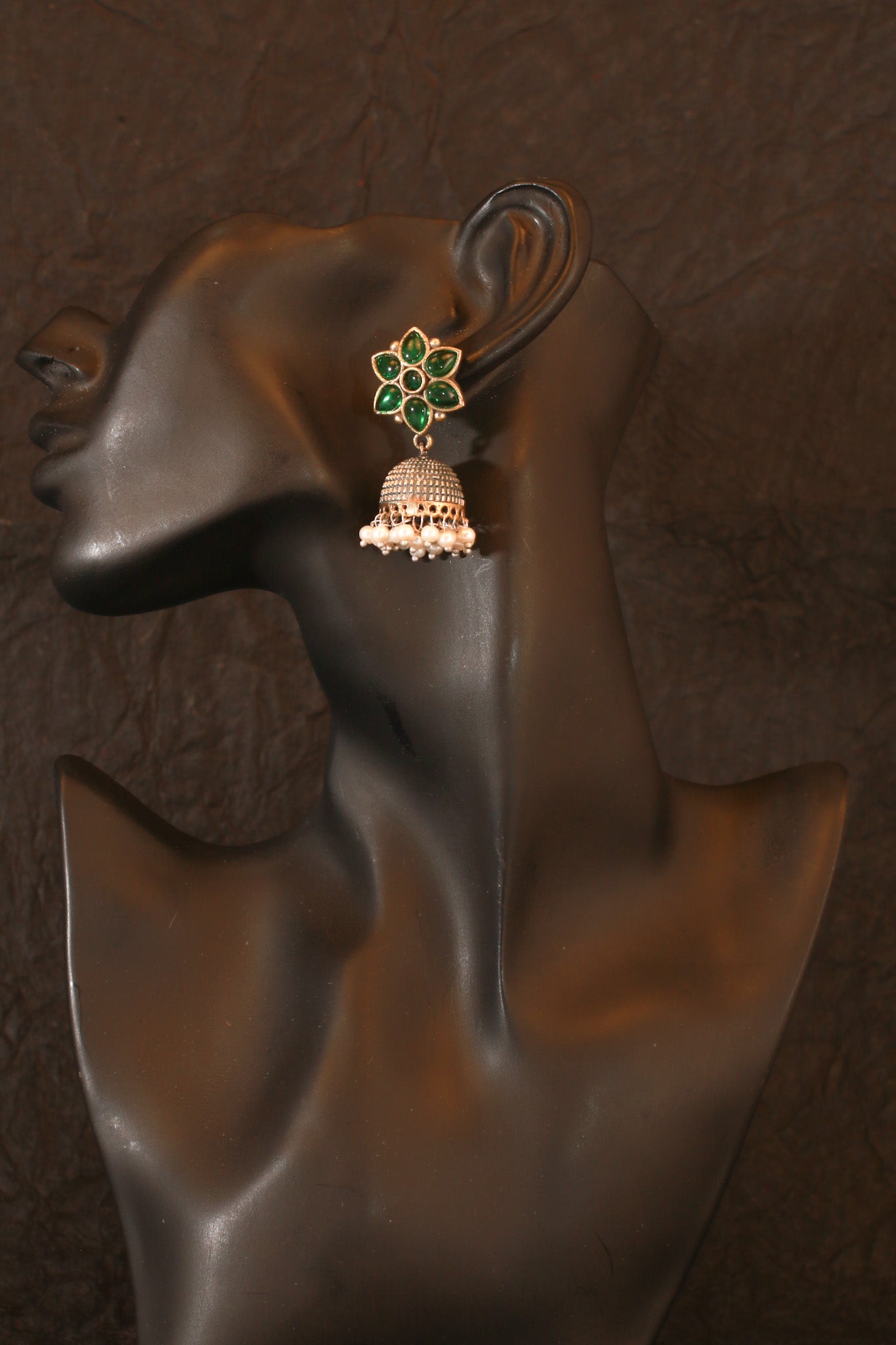 Green and Gold Tribal Pendant Necklace for Women