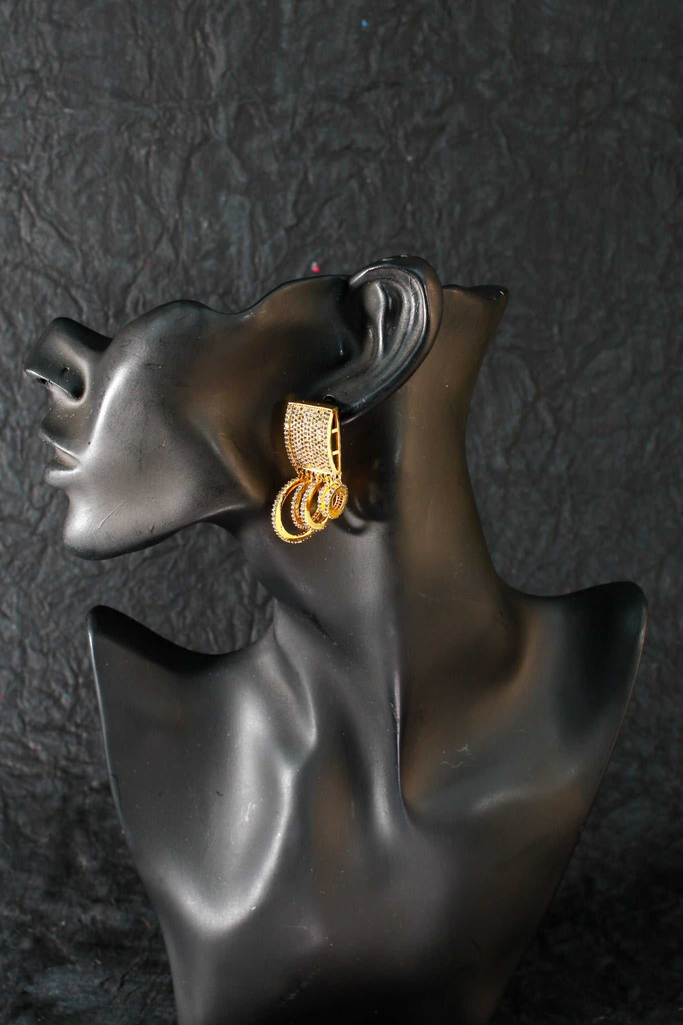 Gold-Plated Hoop Cluster Earrings