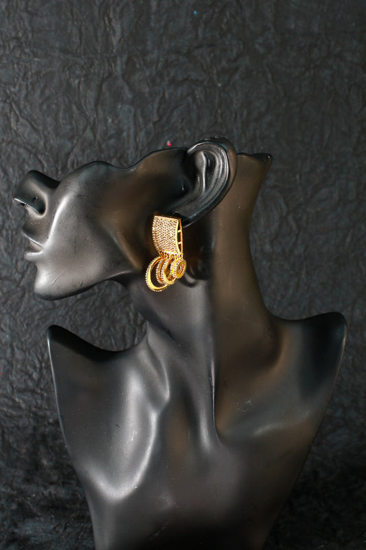 Gold-Plated Hoop Cluster Earrings
