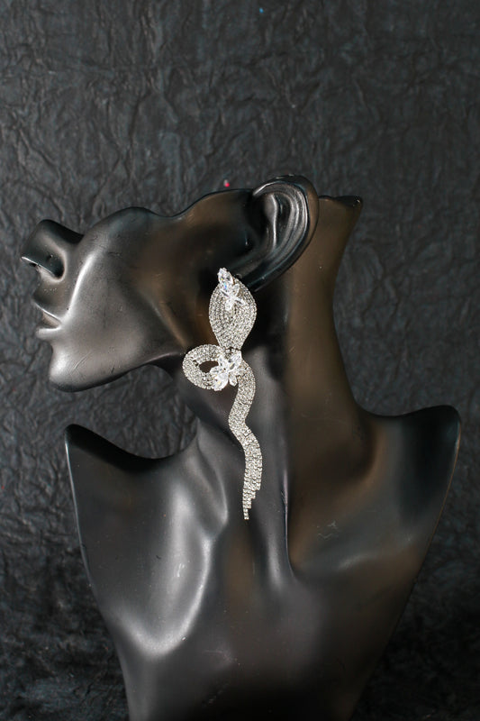 Luxury Crystal Long Curve Earrings
