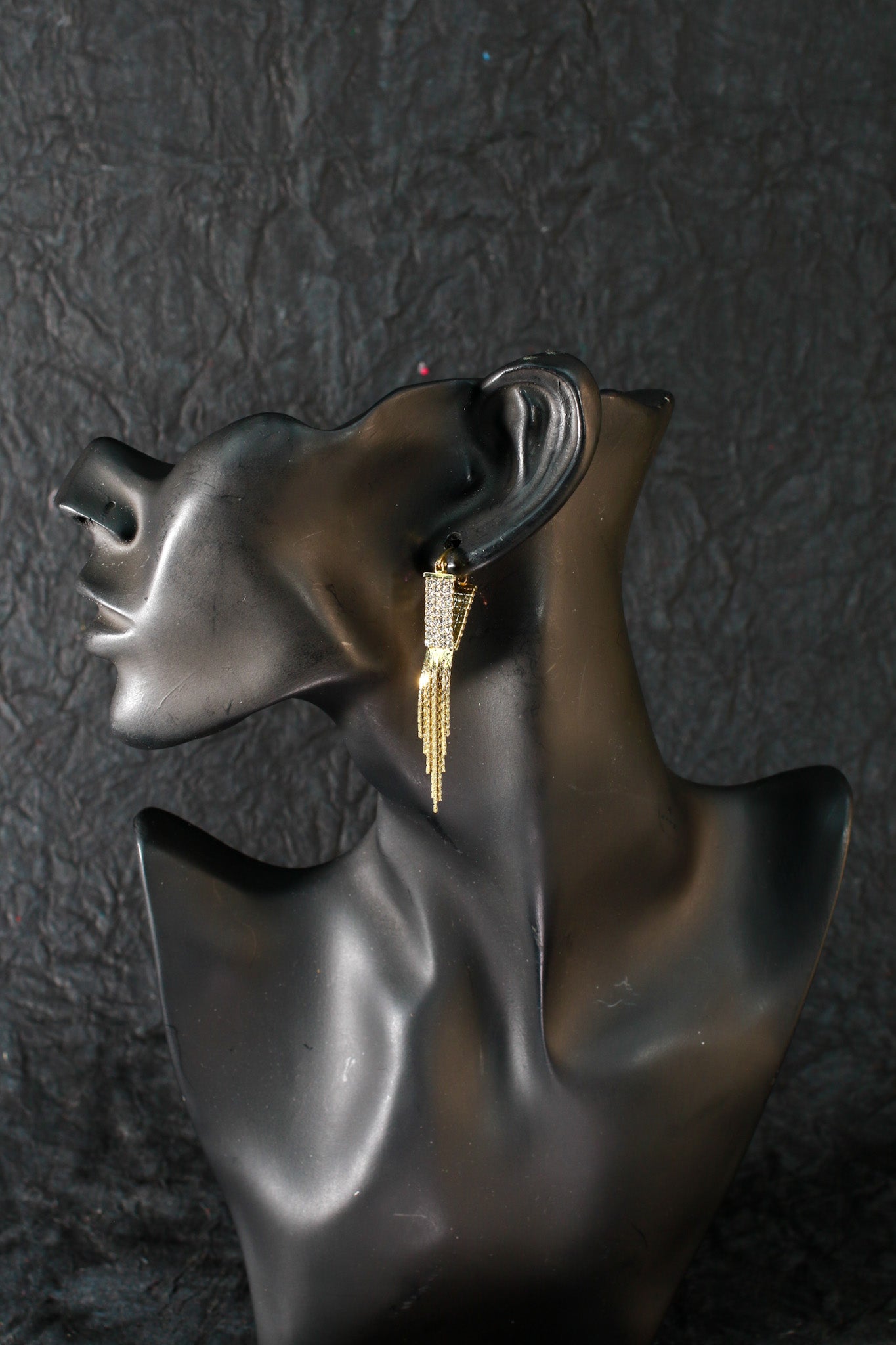 Square Mesh Tassel Earrings – Bold Gold Anti-Tarnish Jewelry