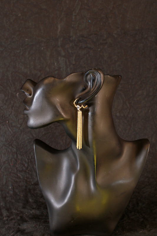 Gold Heart Stud Tassel Earrings – Romantic Anti-Tarnish Fashion Design