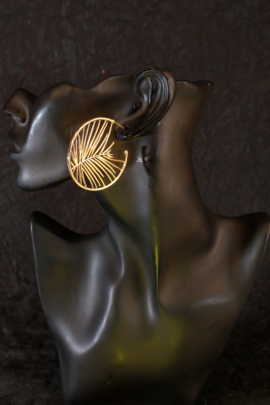 Palm Leaf Hoop Earrings – Bold Tropical Statement