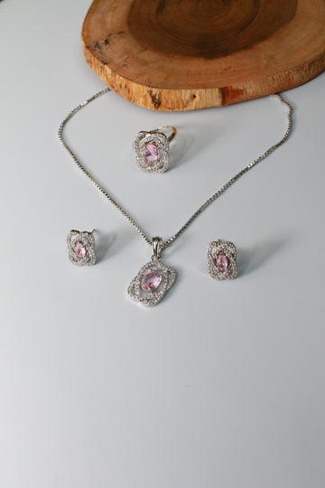 Pink Glam Ring Pendant Set