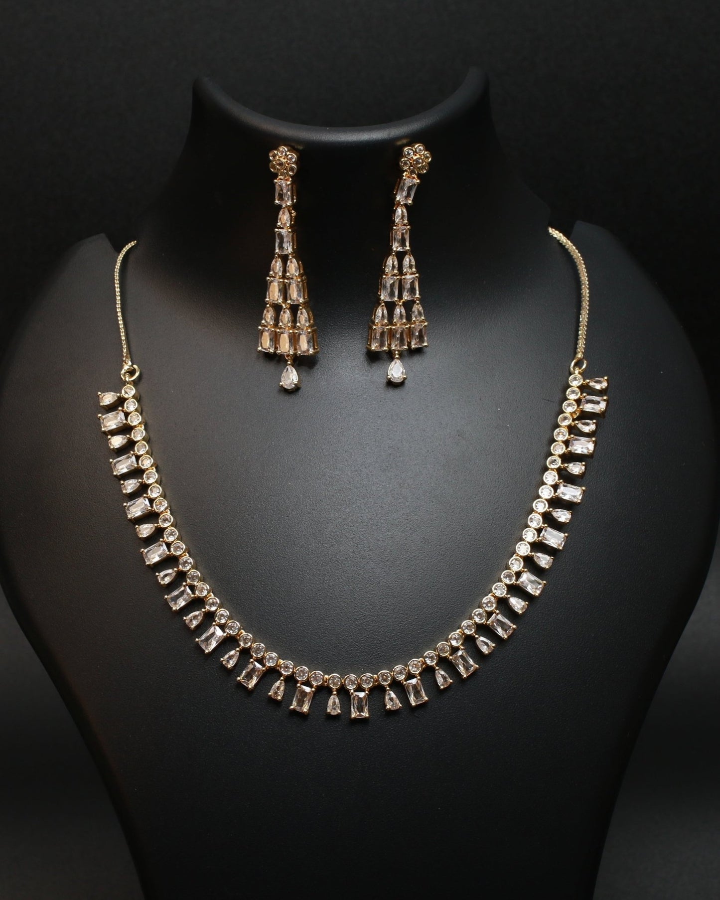 Delicate Gold - Tone Waterfall Necklace Set - Maxiblink