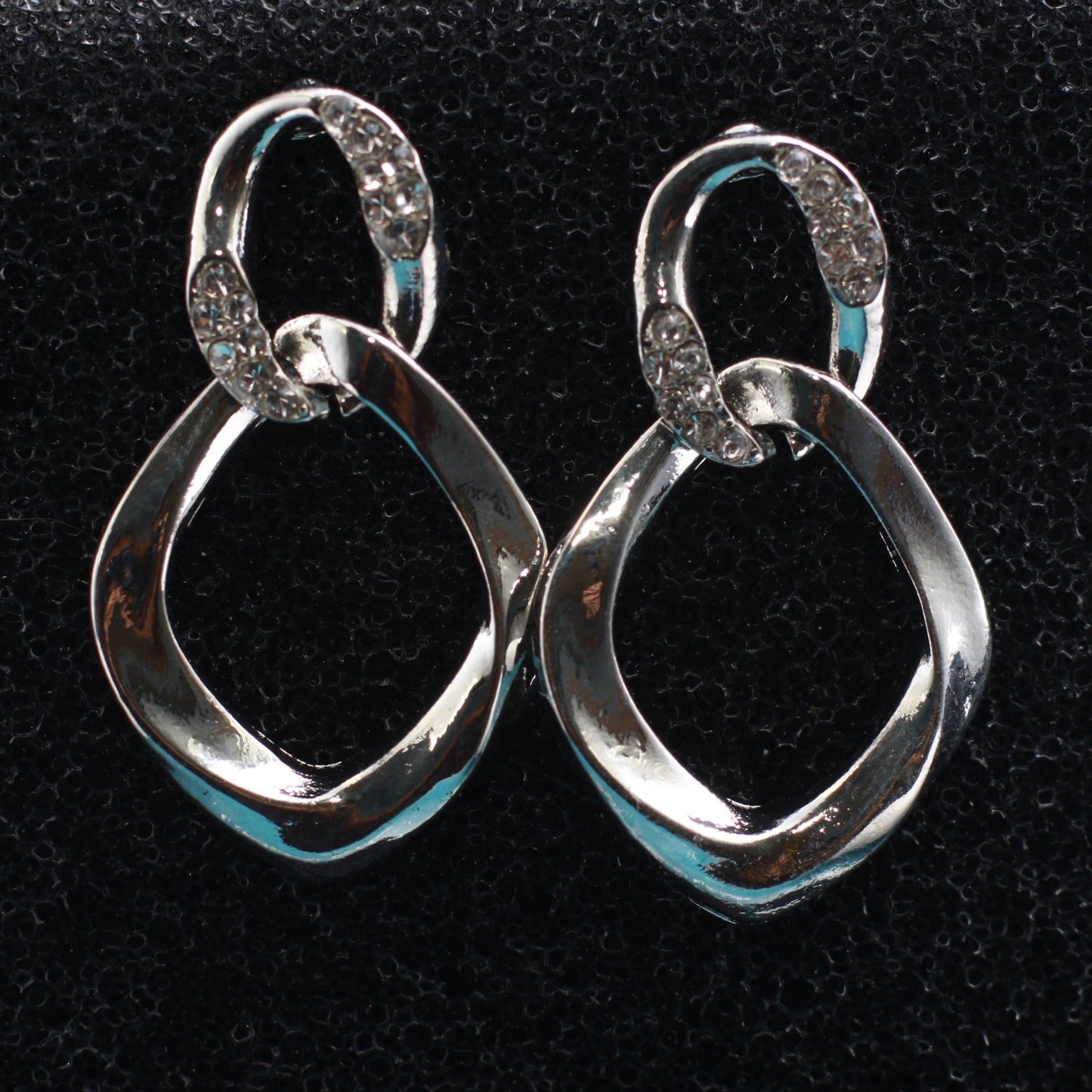 Double Hoop Metallic Statement Earrings - Maxiblink