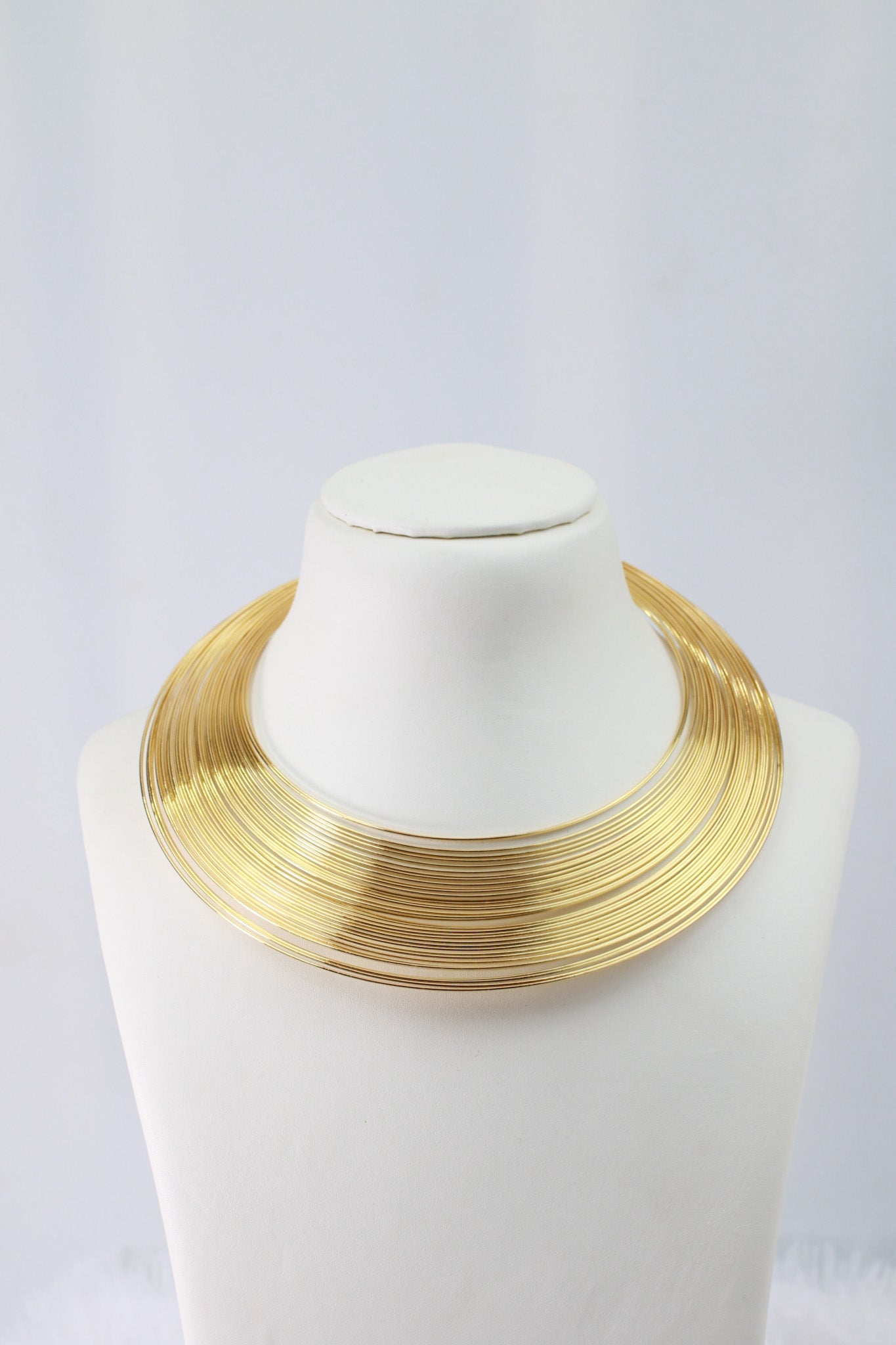 Gold Plated Multi‑Wire Hansli Collar Necklace | Minimal Layered Wires | Anti‑Tarnish - Maxiblink