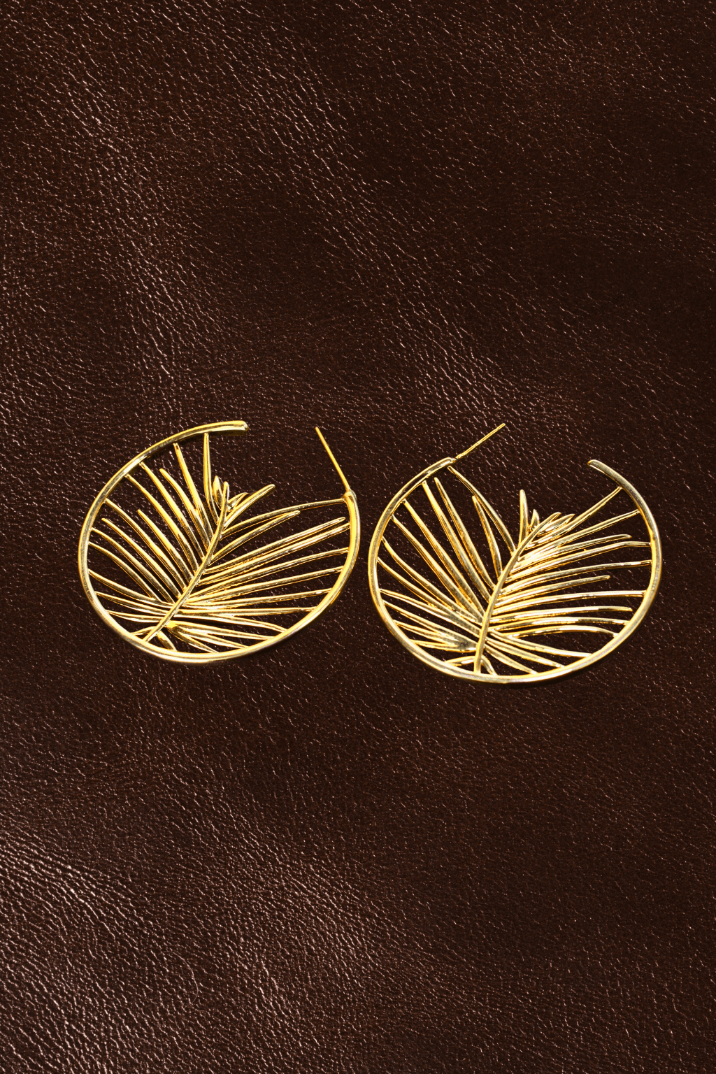 Palm Leaf Hoop Earrings – Bold Tropical Statement - Maxiblink
