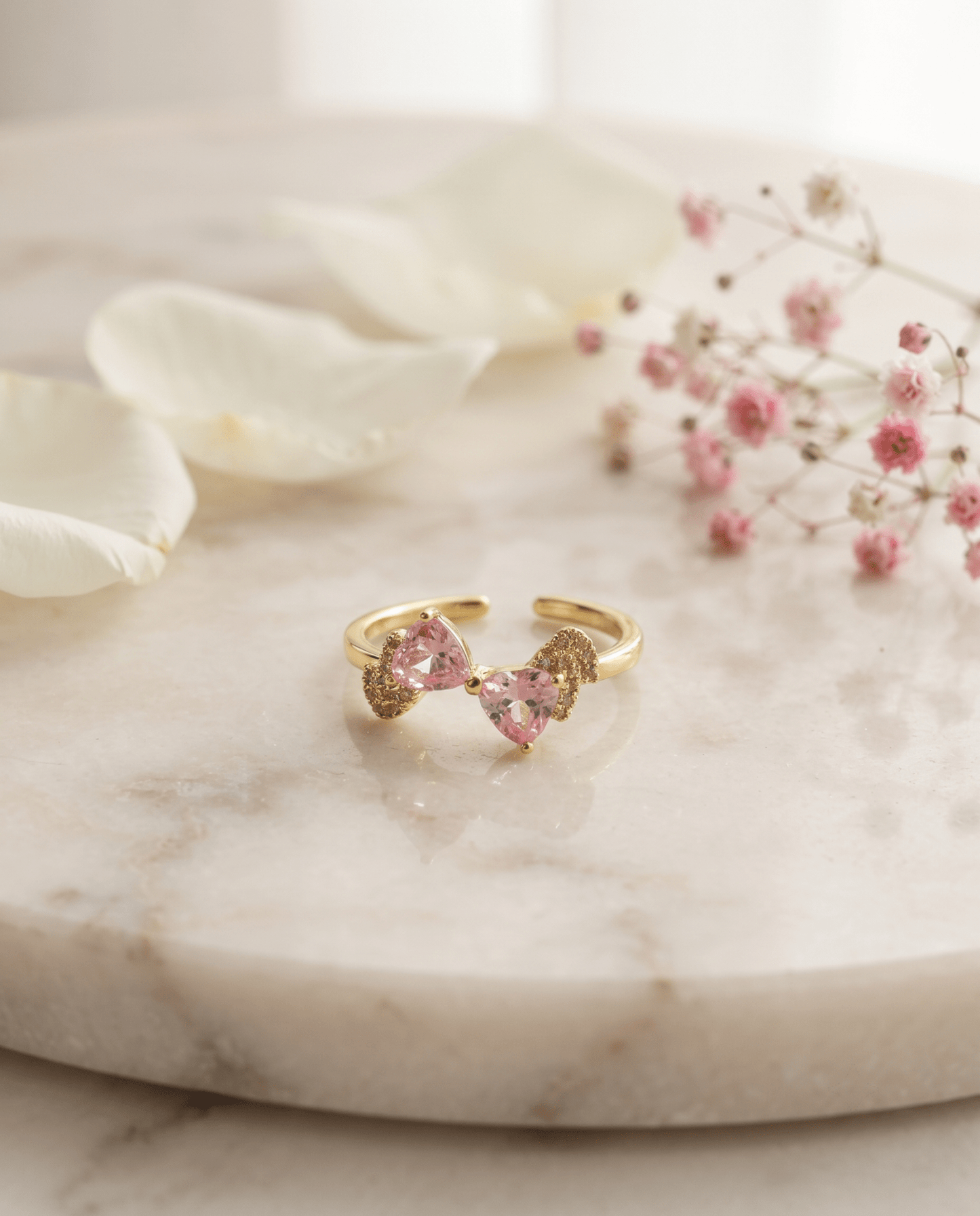 Pink Crystal Bow Ring - Maxiblink