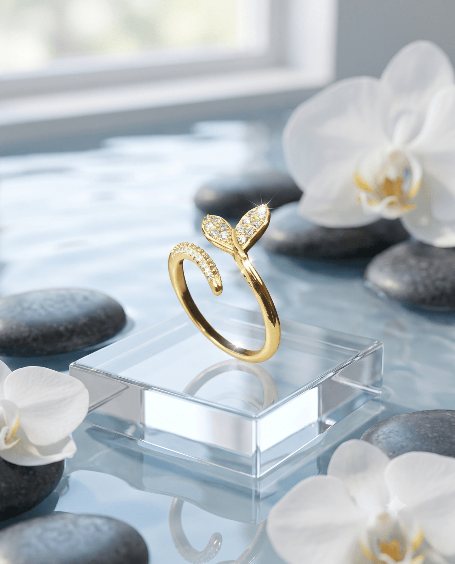 Sprout Leaf Pave Wrap Ring - Maxiblink