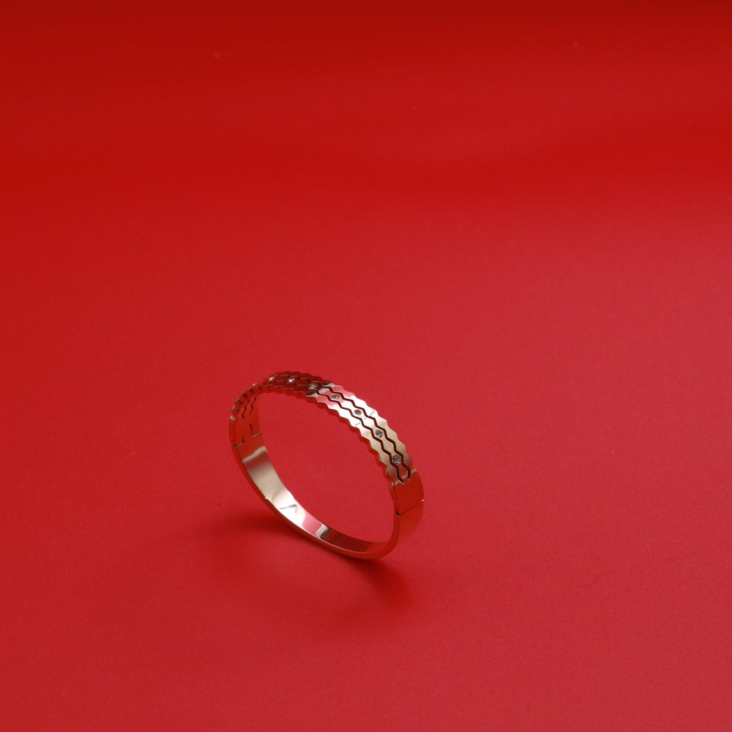 Textured Gold Stud Bangle - Maxiblink