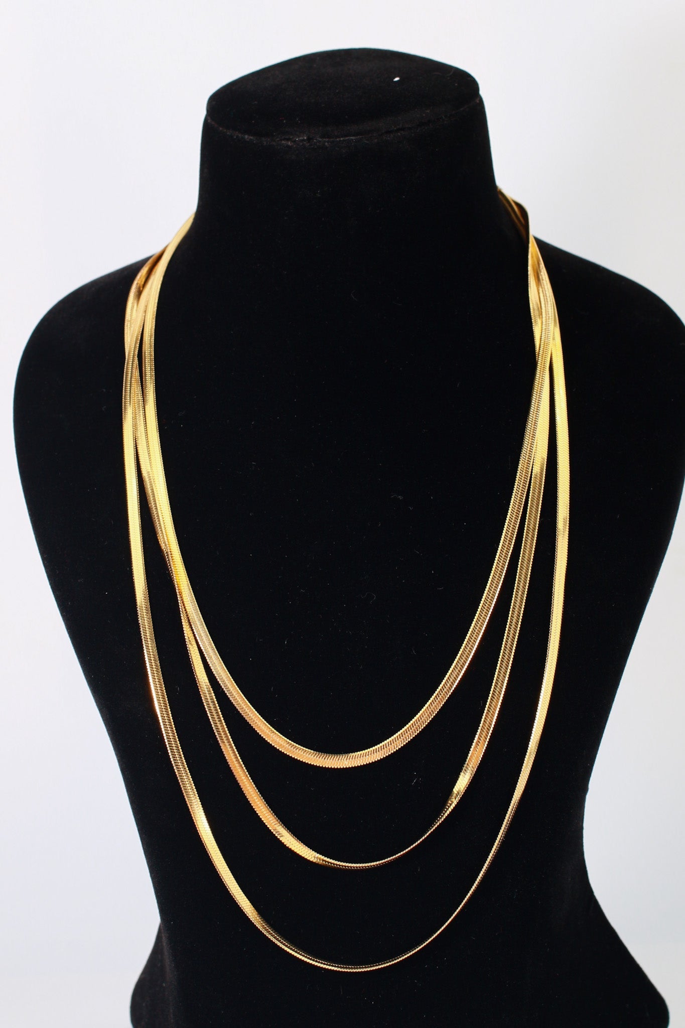 Triple Layer Gold Chain Necklace – Anti - Tarnish Sleek Design - Maxiblink