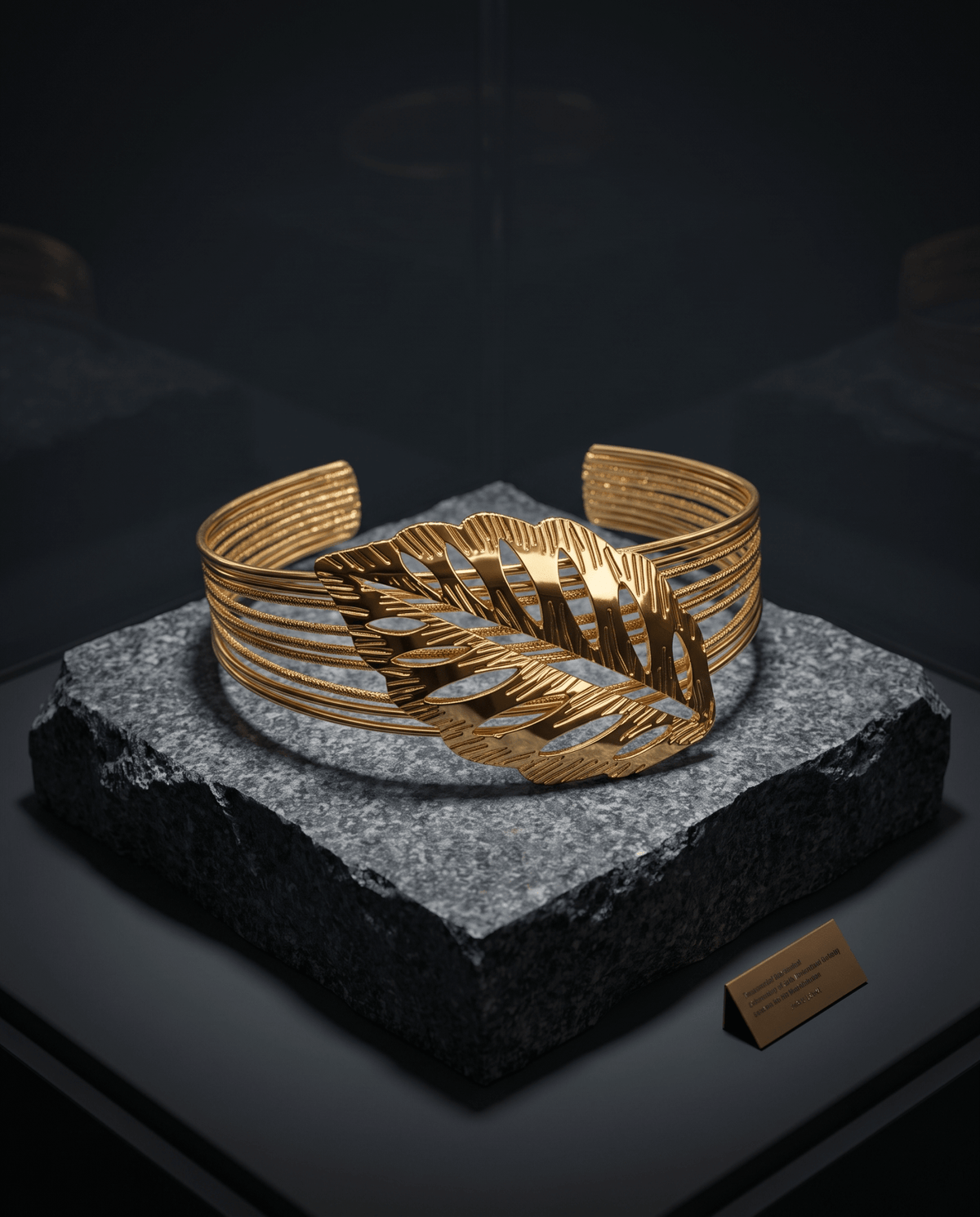 Wrapped Leaf Wire Cuff Bracelet - Maxiblink